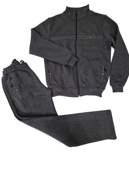 Bawełniany gruby dres męski komplet bluza + spodnie szary