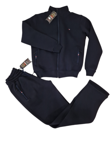 Bawełniany gruby dres męski komplet bluza + spodnie granat