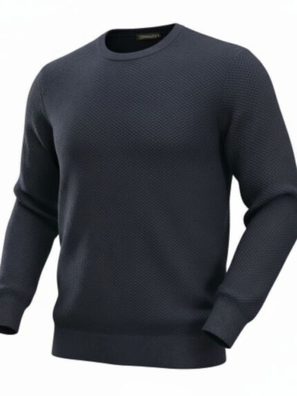 Granatowy bawełniany sweter męski