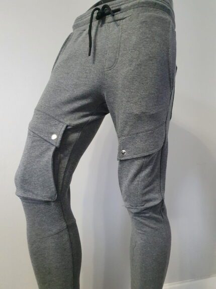 Spodnie dresowe męskie ze ściągaczem szare