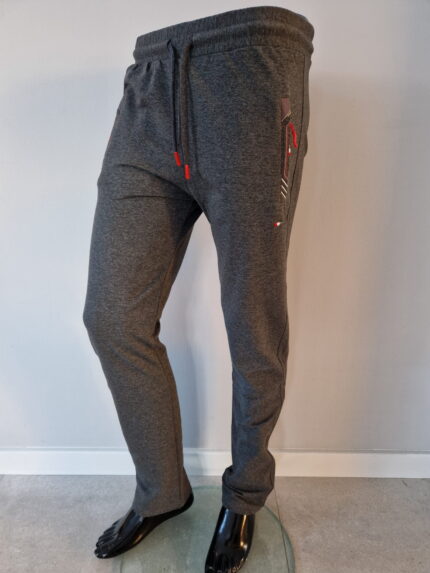 Spodnie dresowe męskie bez ściągacza szare/grafitowe