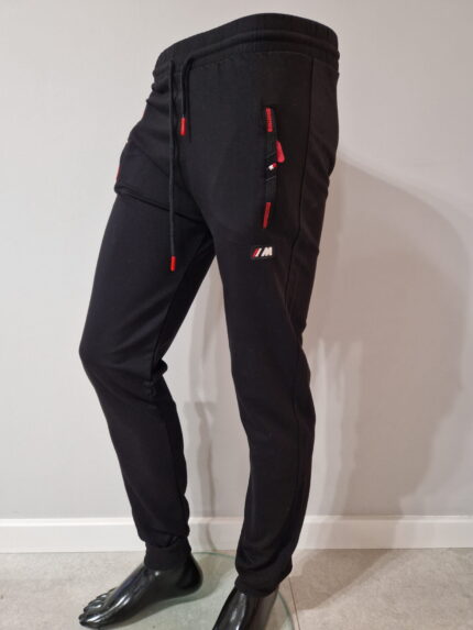 Spodnie dresowe męskie ze ściągaczem czarne
