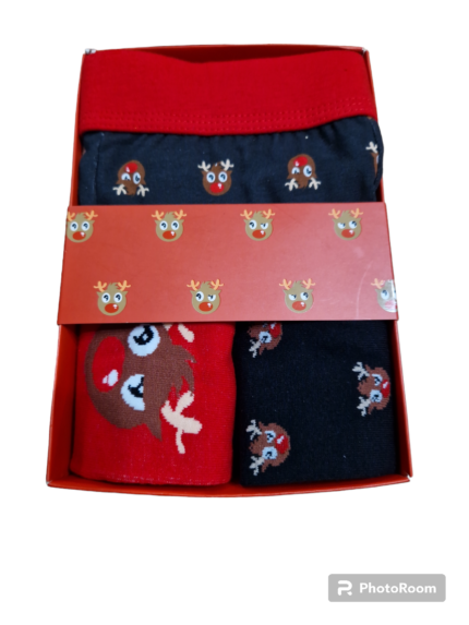 Świąteczny zestaw prezentowy bokserki plus skarpety
