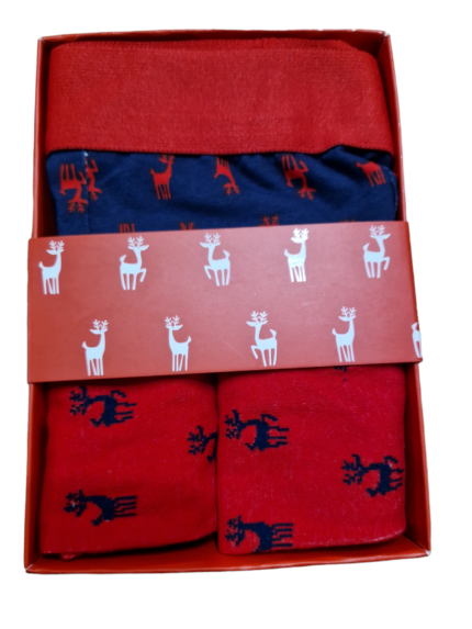 Świąteczny zestaw prezentowy bokserki plus skarpety