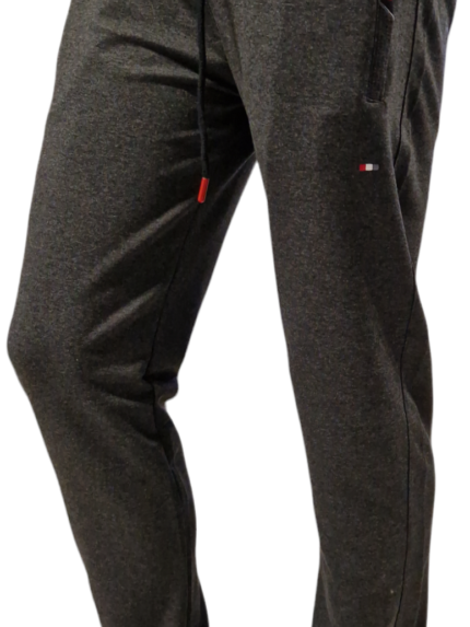 Spodnie dresowe męskie ze ściągaczem cienkie grafitowe