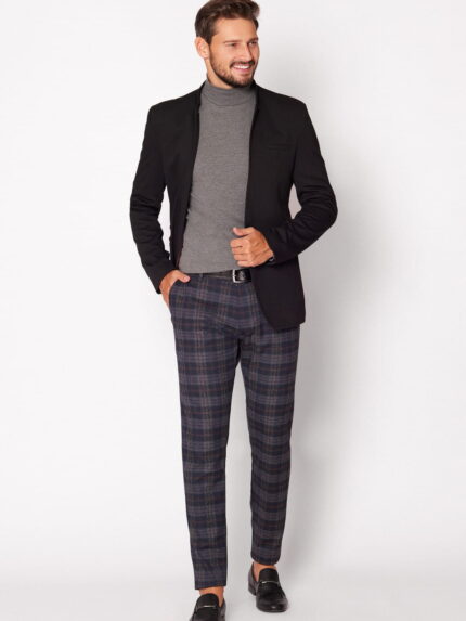 Czarna marynarka męska ze stójką