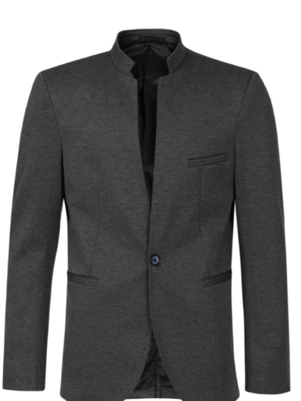 Grafitowa marynarka męska ze stójką