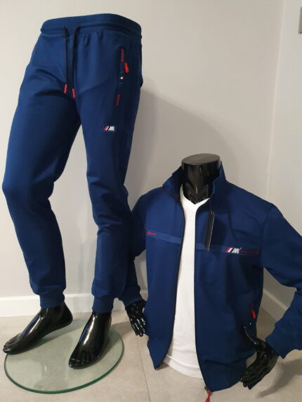 Spodnie dresowe męskie ze ściągaczem jasny granat