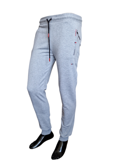 Spodnie dresowe męskie ze ściągaczem szare