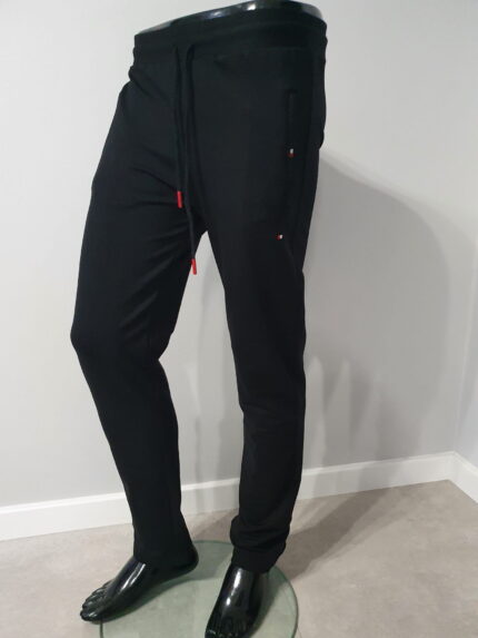 Granatowe spodnie dresowe męskie bez ściągacza